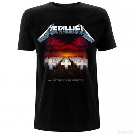 Metallica Unisex Tee: Master of Puppets Tracks (Back Print) (Large)