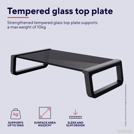 Monta Glass Monitor Stand Blk