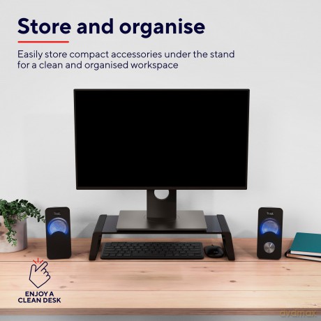 Monta Glass Monitor Stand Blk