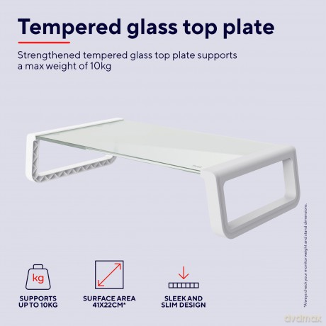 Monta Glass Monitor Stand Wht