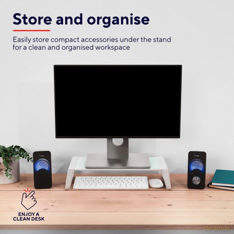 Monta Glass Monitor Stand Wht