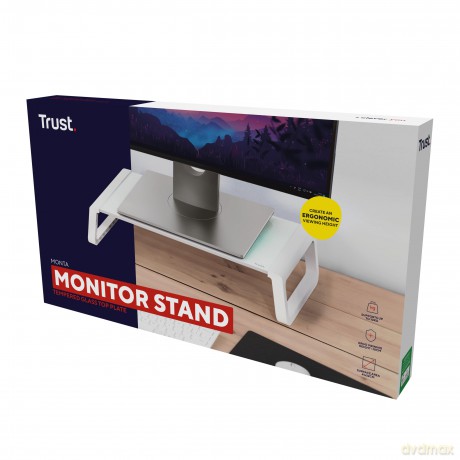 Monta Glass Monitor Stand Wht