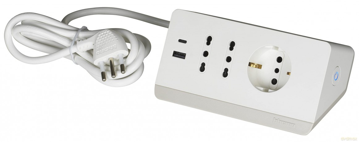 Multip Scrivania Usb+Int Bianco