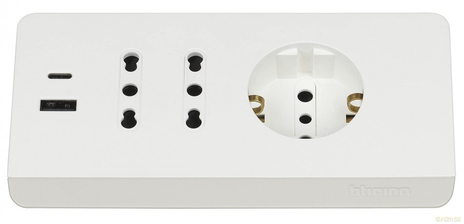Multip Scrivania Usb+Int Bianco