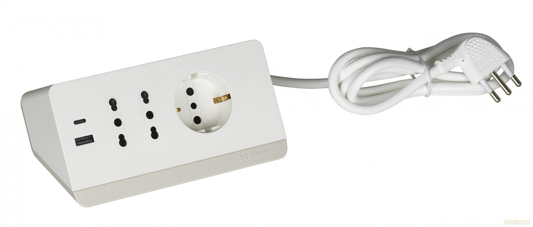 Multip Scrivania Usb+Int Bianco