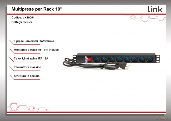 Multipresa Da Rack 19 8 Prese Un