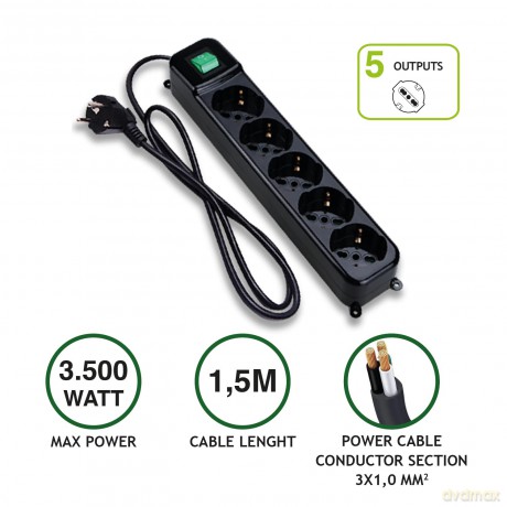 Multipresa Schuko 5 Uscite
