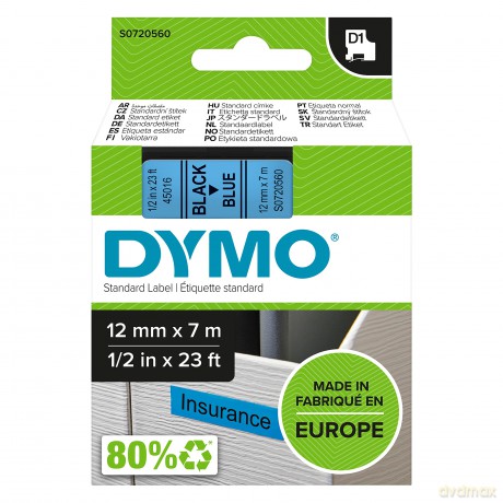 Nastro D1 12mmx7m Nero/Blu