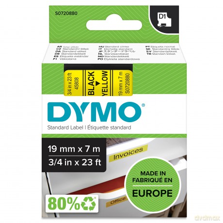 Nastro D1 19mmx7m Nero/Giallo