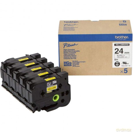 Nastro Hg Da 24mm Nero Giallo 5pz