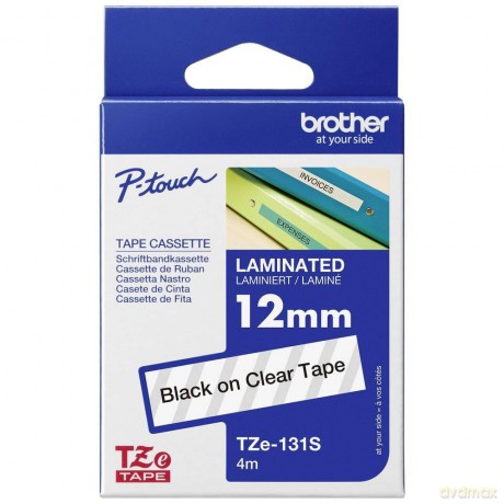Nastro Lam H12mm(4m) Nero Su Traspa