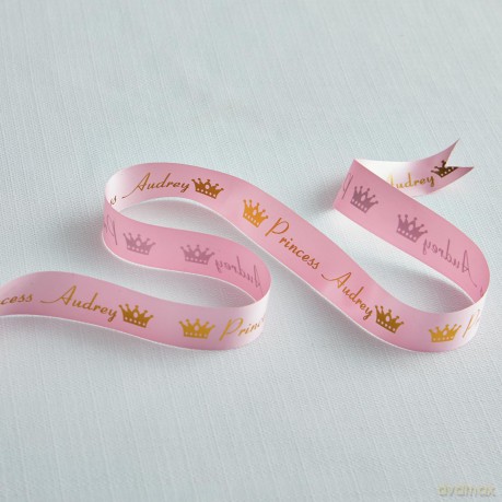 Nastro Tessuto Oro Su Rosa 24 Mm