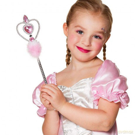 Neu Zauberstab Anna, 32 Cm, Silber-Pink