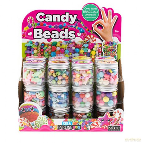 Nice: Abc - Candy Beads - Barattolo Perline Colorate (Assortimento)
