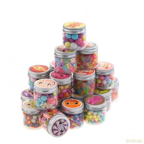 Nice: Abc - Candy Beads - Barattolo Perline Colorate (Assortimento)