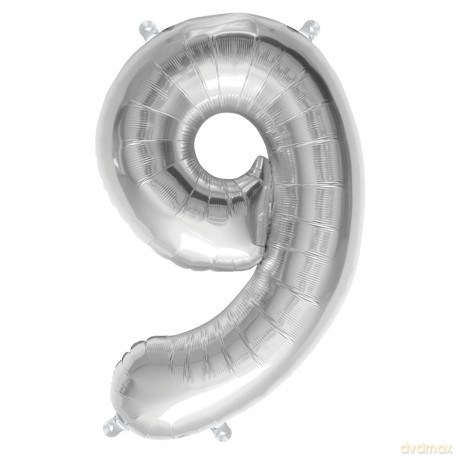 Northstar Balloons: Pallone 16/40cm 16" Numero 9 - Argento
