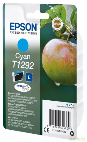 Original Tinte Epson T1292, T12924012 C13t12924012 - Premium Drucker-Patrone - Cyan - 460 Seiten