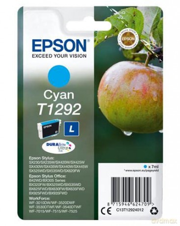 Original Tinte Epson T1292, T12924012 C13t12924012 - Premium Drucker-Patrone - Cyan - 460 Seiten