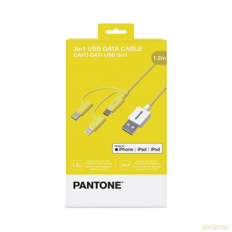 Pantone - 3in1 Micro Usb/ Usb-C/ Lightning Cable 12w