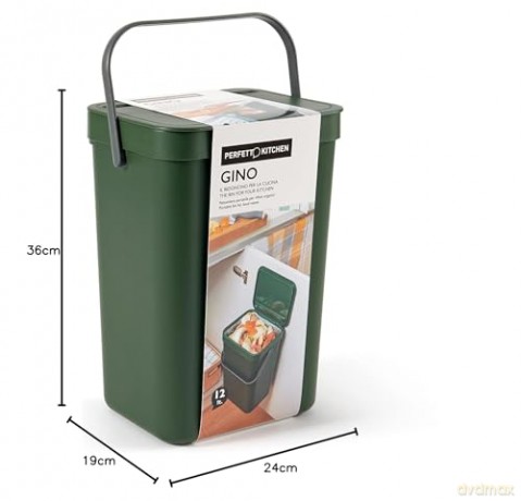 Pattumiera Umido Gino 12 Lt Verde