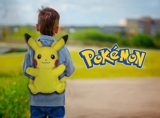 Pokemon plecak Pikachu 36cm z odpinanymi szelkami