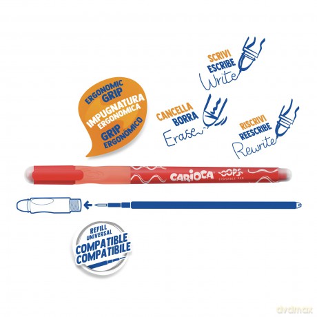 Penna Canc.Rosso Oops Blister 1