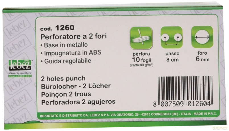 Perforatore 2 Fori 10 Fogli
