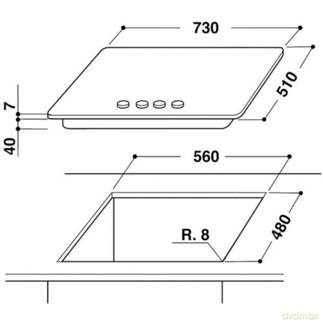 Piano Bi 75cm Gas 5fuo Gmr7522/Ixl
