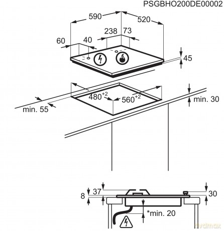 Piano Gas Egg64272k 60cm