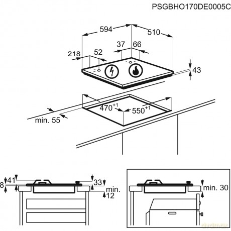 Piano Gas Egs6414w 4f 60cm Lat Bian