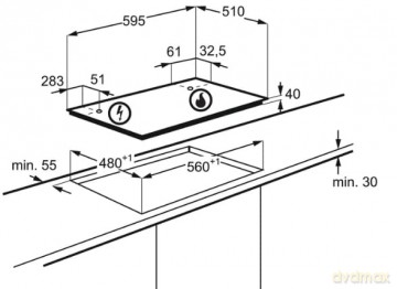 Piano Gas Egs6424x 60cm 4f Inox