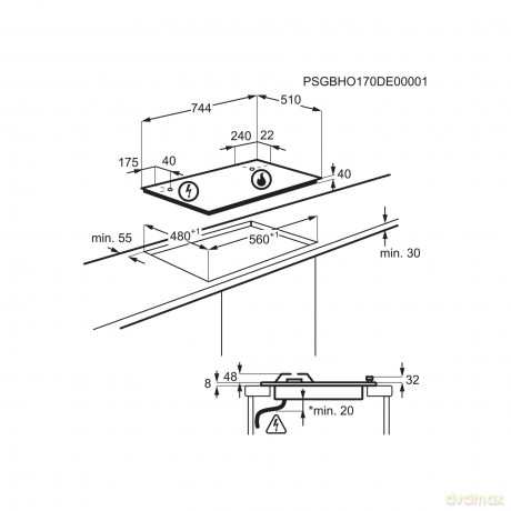 Piano Gas Egs75362x 75cm 5f Inox
