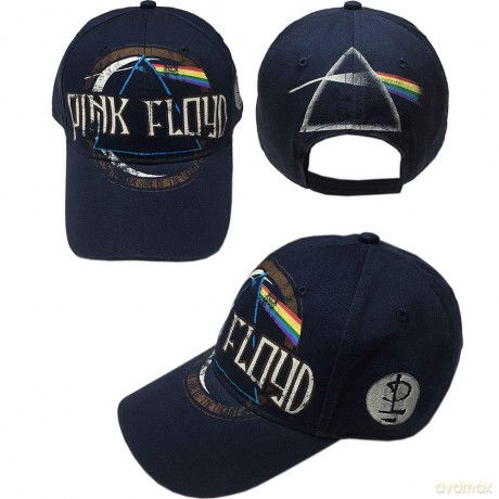 Pink Floyd Baseball Cap: Dark Side of the Moon Album Distressed (Navy Blue)