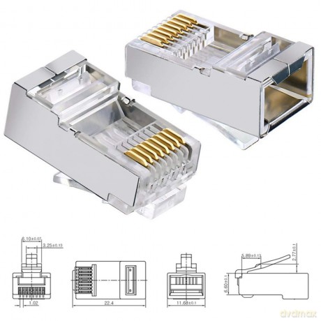 Plug Rj45s Cat.6 Cavo Solido Cf10