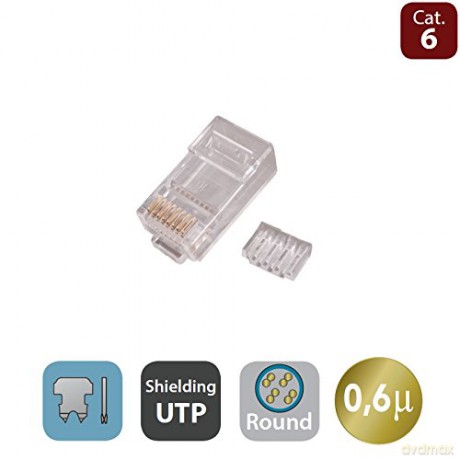 Plug Rj45u Cat.6 Cavo Flex Cf10