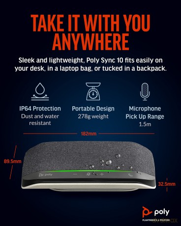Poly Sync 10 Usb-A Usb-C Speaker