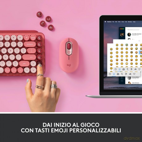 Pop Keys Wireless Emoji Rosa