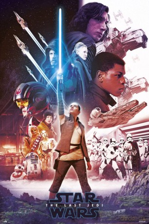 Poster Star Wars Viii Blue Saber