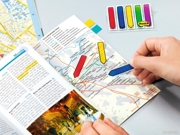 Post-It Brand 90843 Miniset 100 Segnapagina Frecce In 5 Colori Classici, 12 Mm X 43.6 Mm
