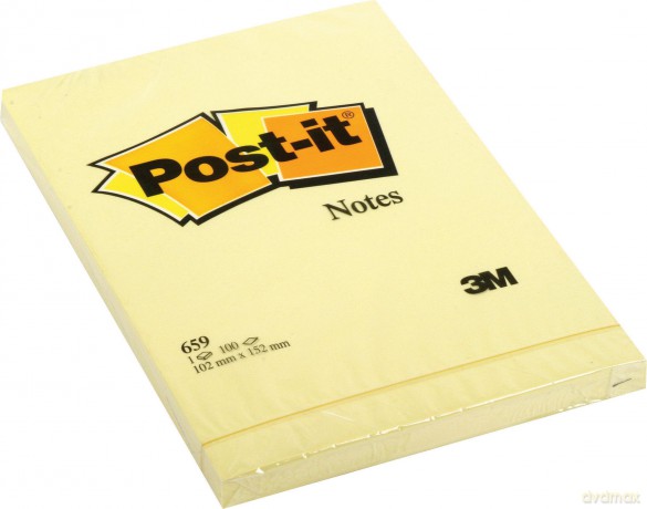 Post-It Notes - Canary Yellow - Plain 6 Pads Per Pack - 100 Sheets Per Pad - 152 Mm X 102 Mm