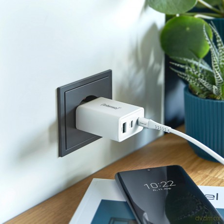 Power Adapter 2 Usb-C + 1 Usb A 65w