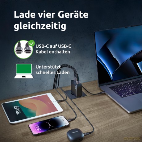 Power Adapter 3 Usb-C+1 Usb A 140w