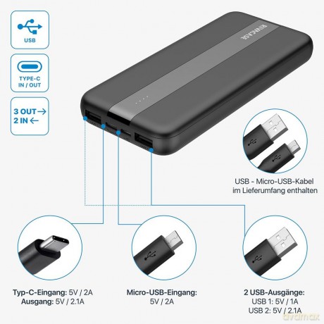 Power Bank 10000 Mah Nera Type-C