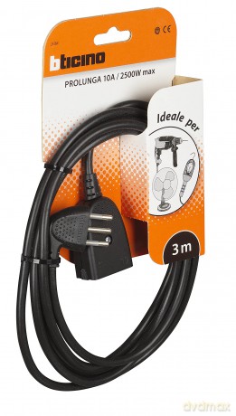 Prolunga 3m 2p+T Sp./Pr.10a Nera