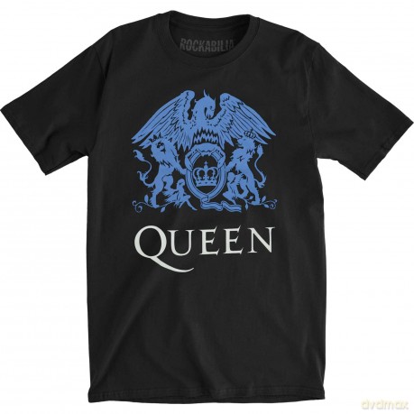 Queen Unisex Tee: Blue Crest (Large)