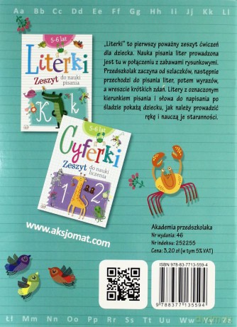 Literki 5-6 lat - zeszyt do nauki pisania [KSIĄŻKA]