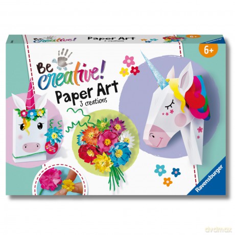 Ravensburger: Be Creative Midi Xl - Paper Art Fiori E Unicoro
