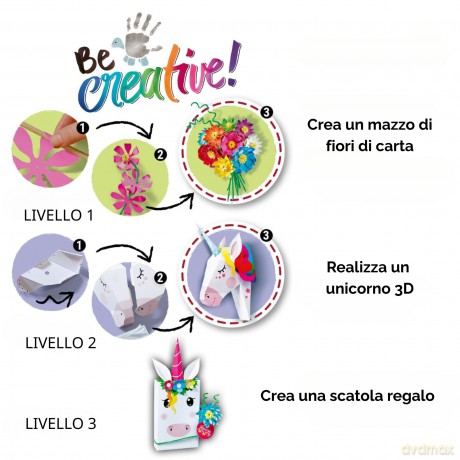 Ravensburger: Be Creative Midi Xl - Paper Art Fiori E Unicoro