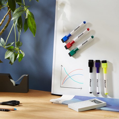 Rexel Mini Rewritable Dry Erase Markers - Assorted Colours, Pack Of 6