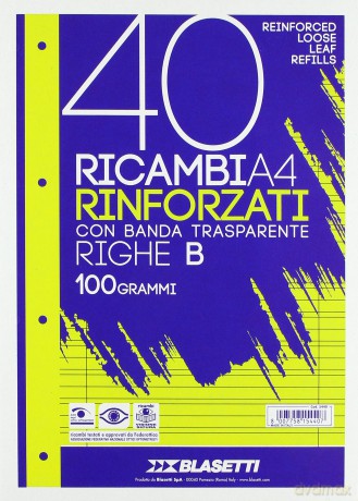 Ricambi A4 Righe B 40ff 100gr